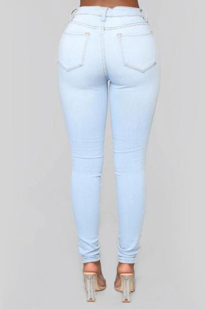 High Waist White Skinny Jeans