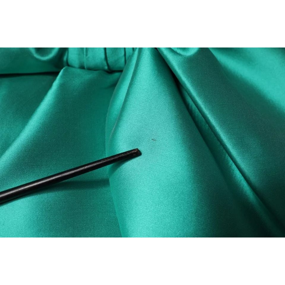 Alberta Ferretti Green Satin Polyester Sleeveless V-neck Layered Dress