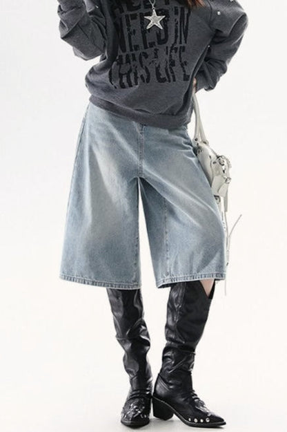 High Waist Cropped Wide Leg Vintage Jeans