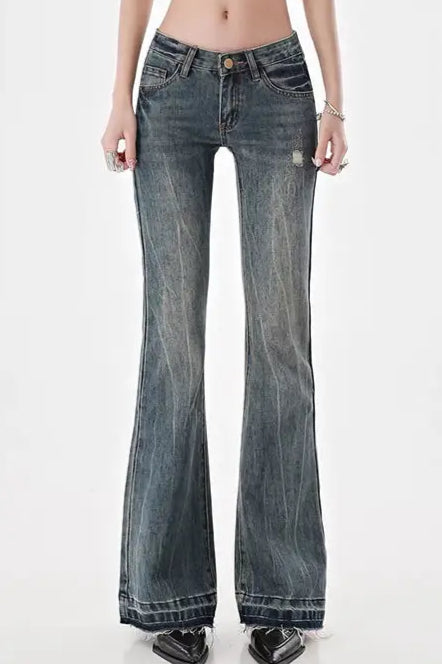 Slim Fit Low Waist Micro Flare Jeans