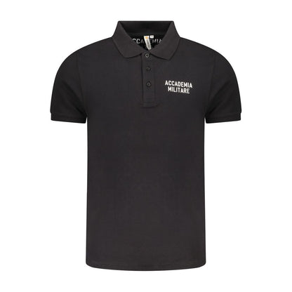 Accademia Militare Black Cotton Men's Polo Shirt