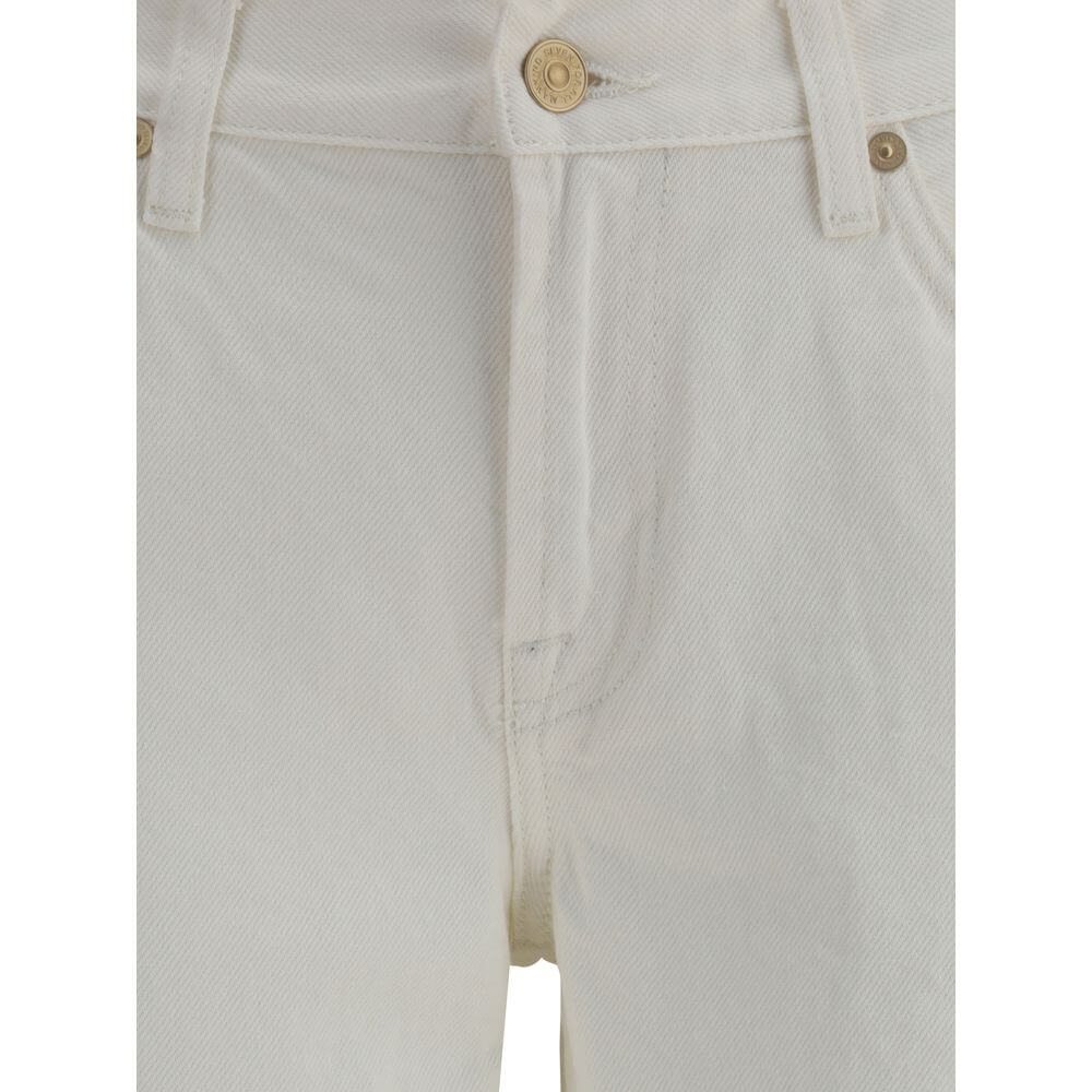 7FOR Beige Cotton Flared Jeans