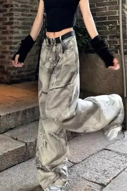 Punk Loose Fit Washed Jeans