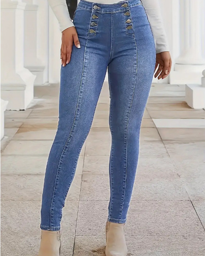 High Waist Stretch Slim Jeans