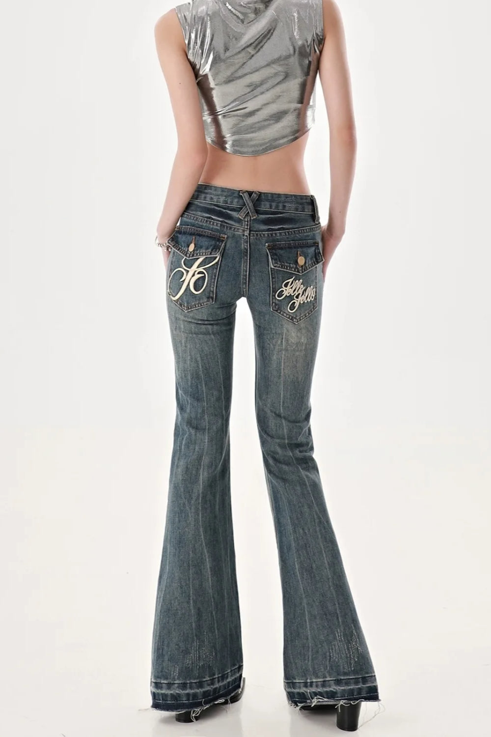 Slim Fit Low Waist Micro Flare Jeans