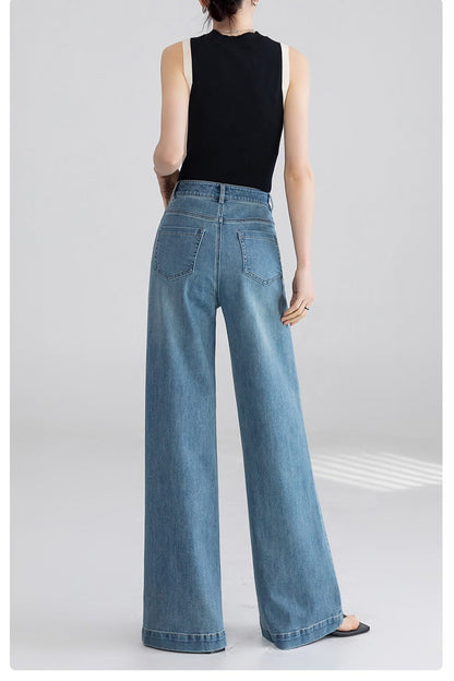 High Waist Wide Leg Flared Jeans