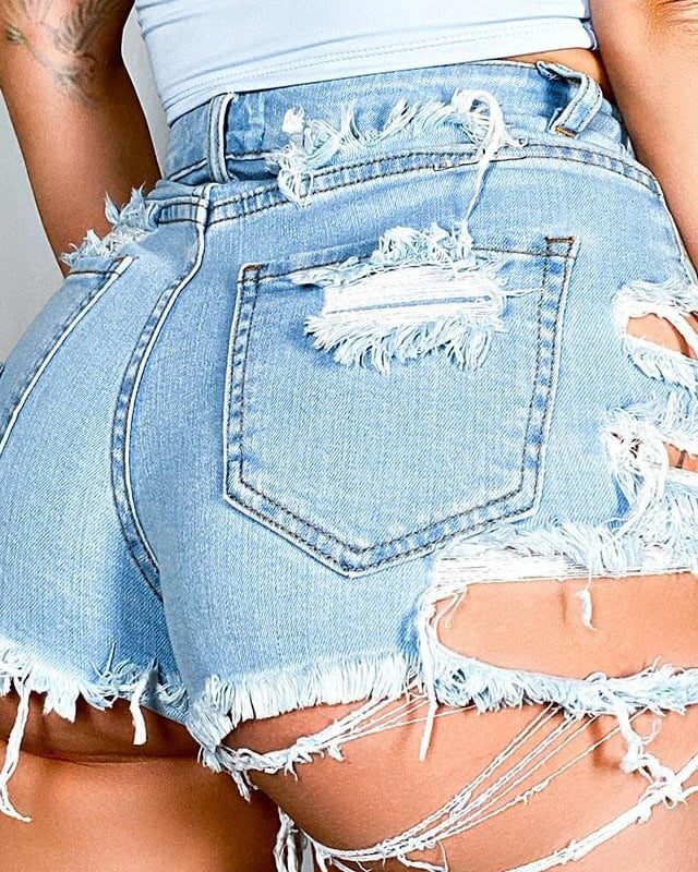 Women’s Ripped Frayed Denim Shorts