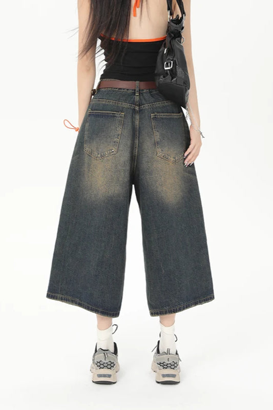Vintage Y2K Loose Cropped Jeans