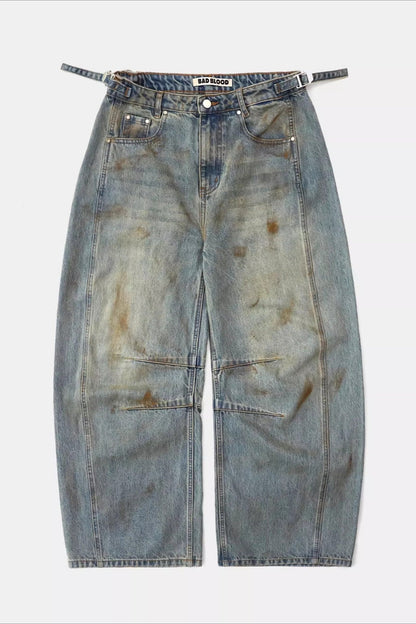 Vintage Distressed Wide Leg Jeans
