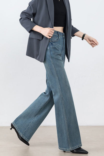 High Waist Tencel Stretch Flared Jeans