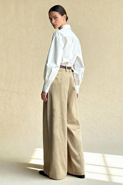 Retro Relaxed High-Waisted Wide-Leg Pants