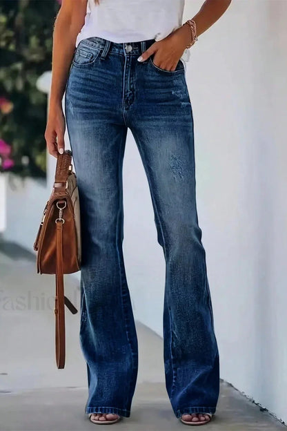 High Waist Flared Denim Jeans