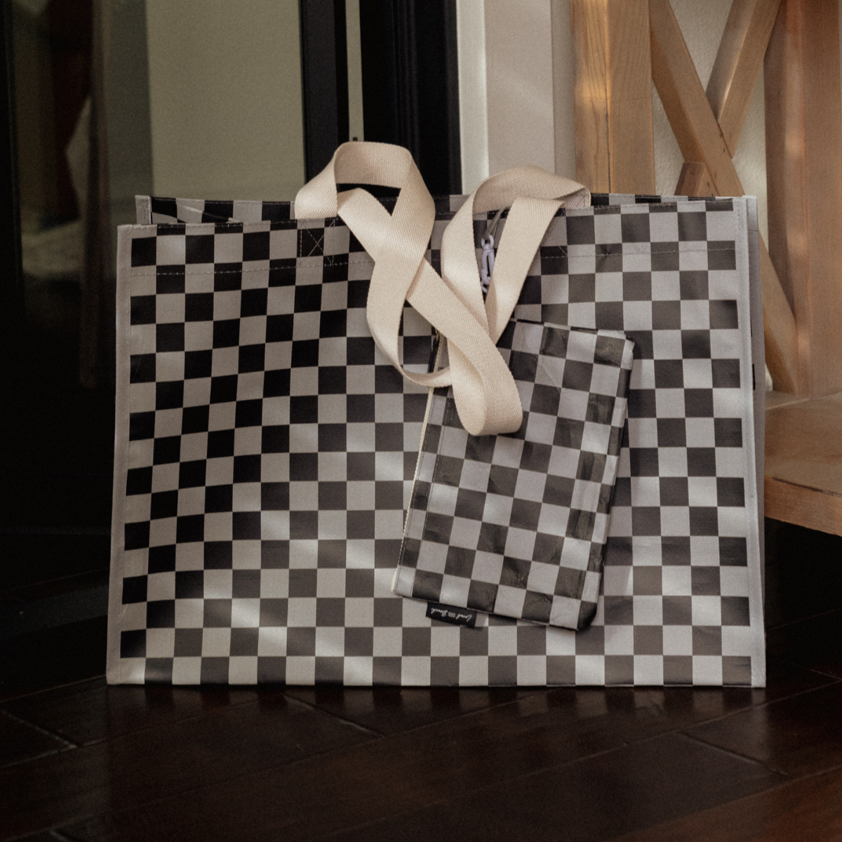 Checker XL All Day Bag with Matching Removable Pouch