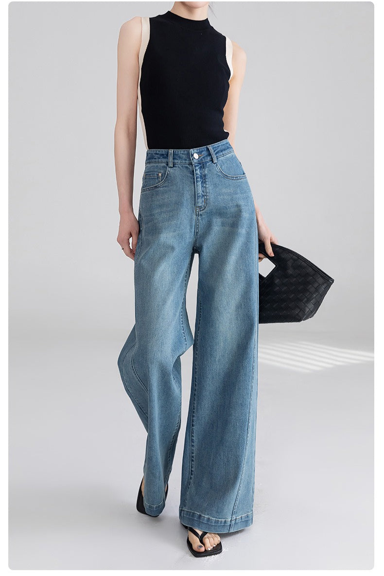 High Waist Wide Leg Flared Jeans