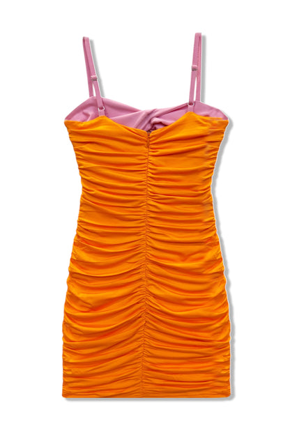 TWEEN ARIANA DOUBLE TWIST FRONT RUCHED DRESS- FINAL SALE