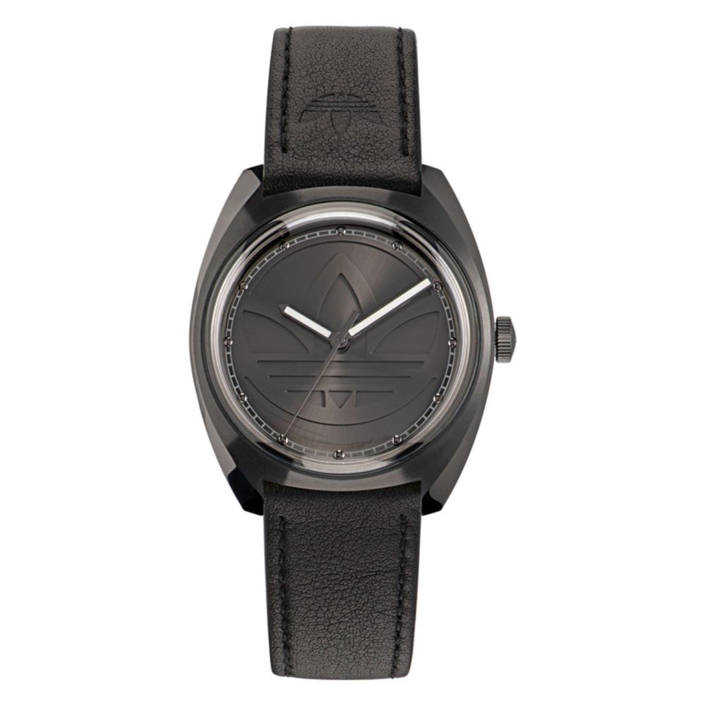 Adidas Black Leather Dress Watch