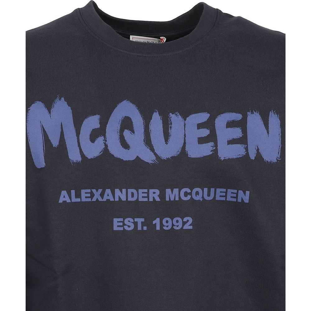 Alexander McQueen Blue Cotton Sweatshirt