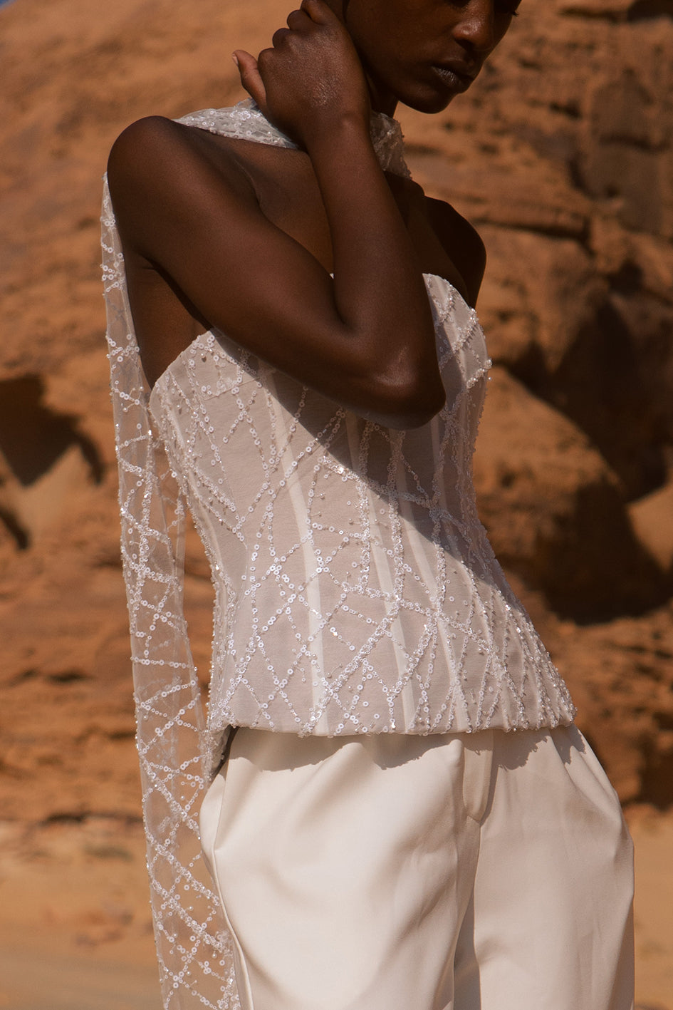Alya Beaded Scarf