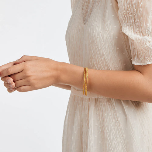 Colette Bead Bangle - Gold - M