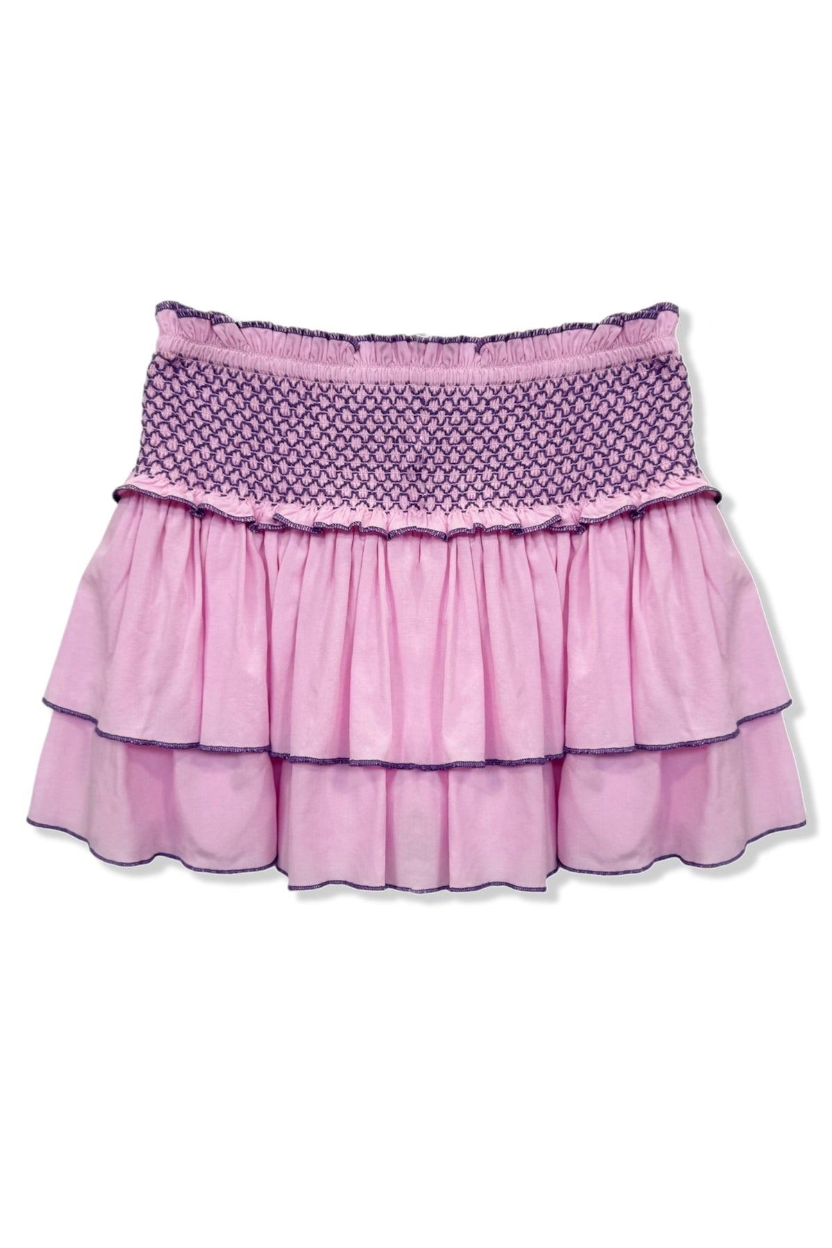 TWEEN DOMINIQUE SOLID SMOCKED WAIST RUFFLE SKORT
