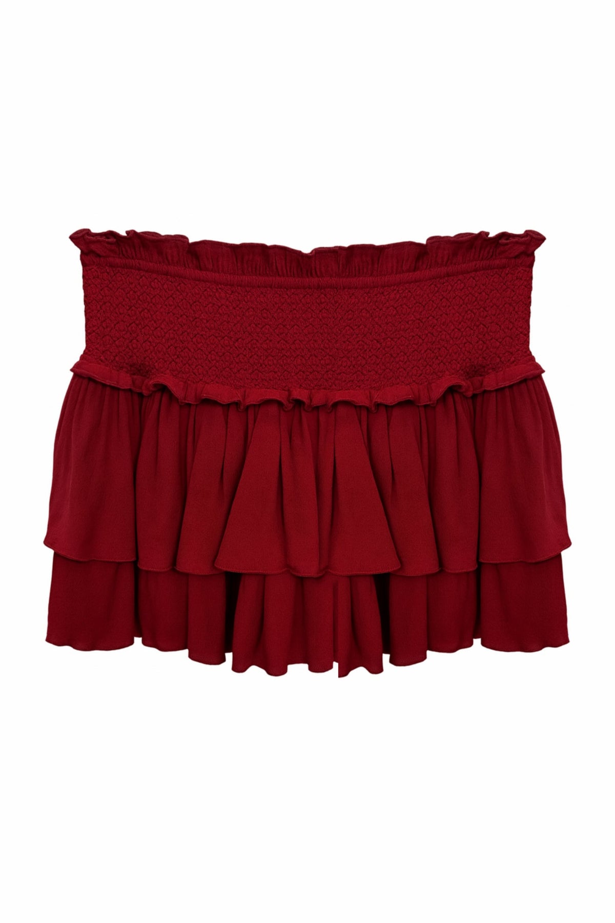 TWEEN DOMINIQUE SOLID SMOCKED WAIST RUFFLE SKORT - FINAL SALE