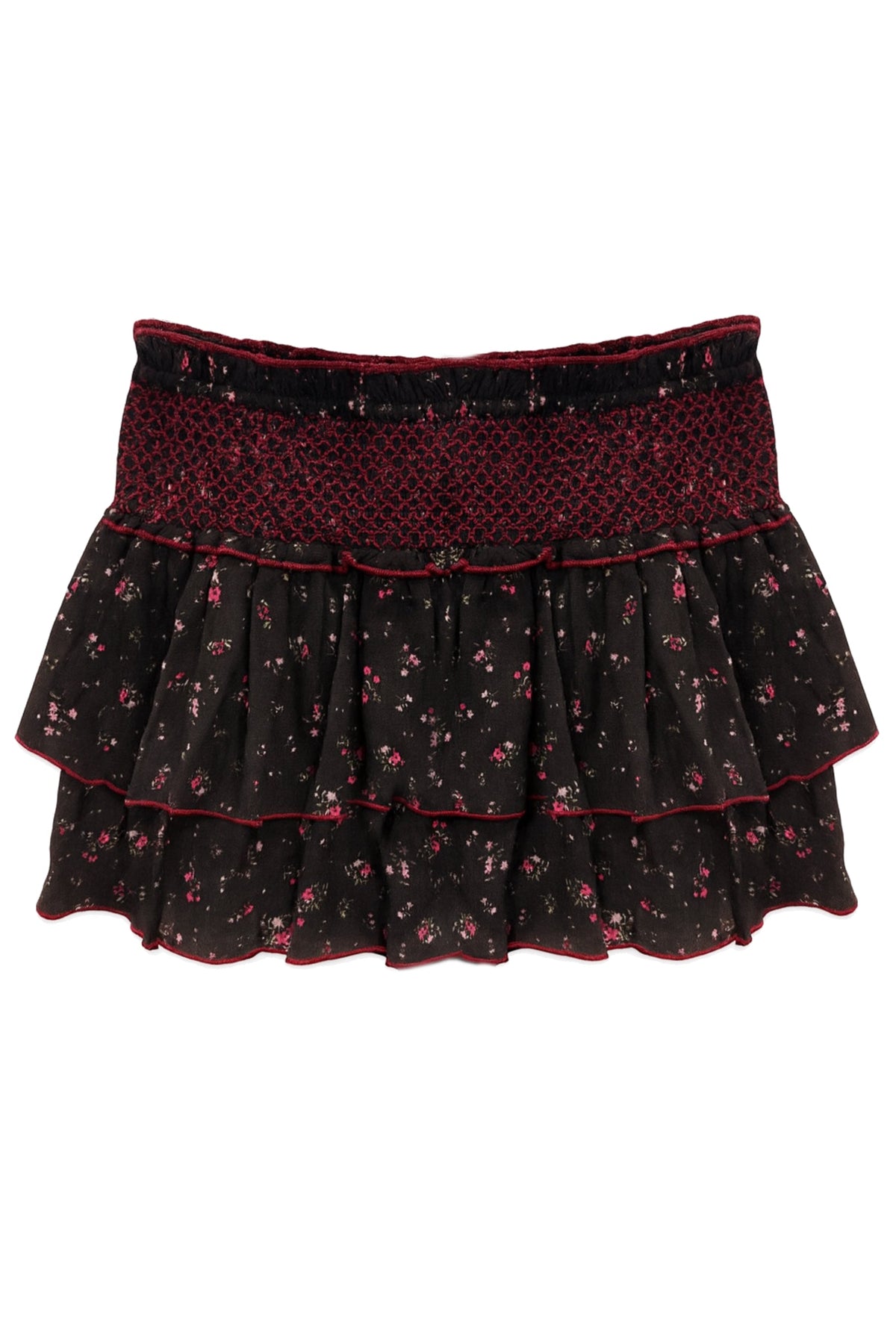 JUNIOR DOMINIQUE PRINTED SMOCKED WAIST RUFFLE SKORT - FINAL SALE