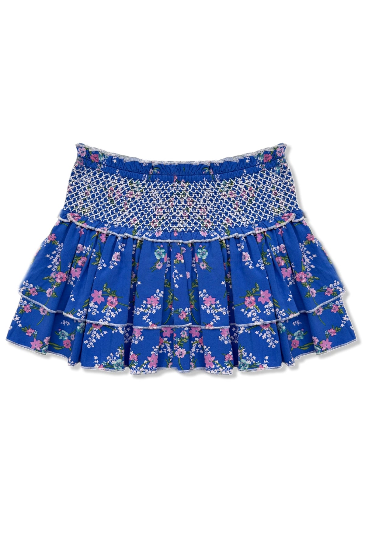 JUNIOR DOMINIQUE PRINTED SMOCKED WAIST RUFFLE SKORT - FINAL SALE