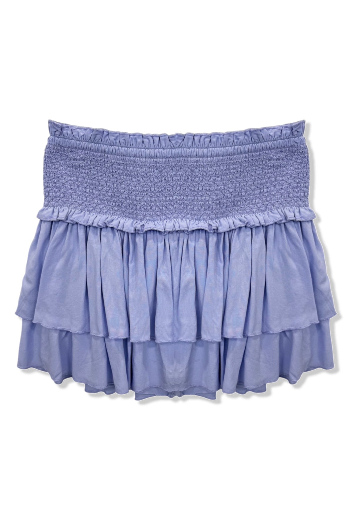 TWEEN DOMINIQUE SOLID SMOCKED WAIST RUFFLE SKORT