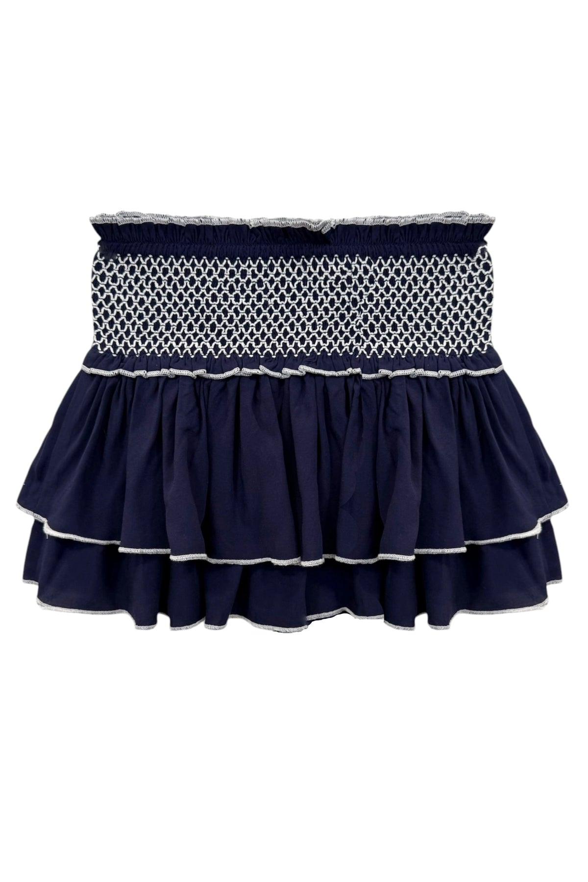 TWEEN DOMINIQUE SOLID SMOCKED WAIST RUFFLE SKORT