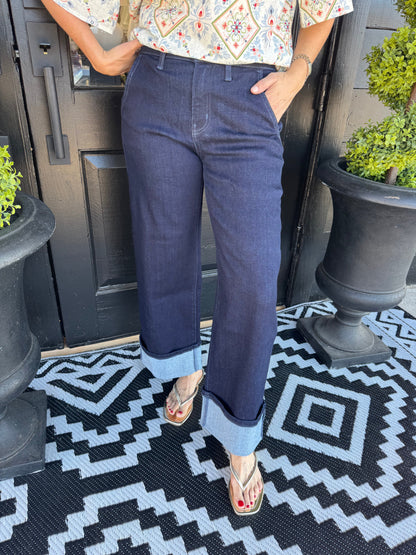 High Rise Slant Pocket Wide Leg Jean - Revenue