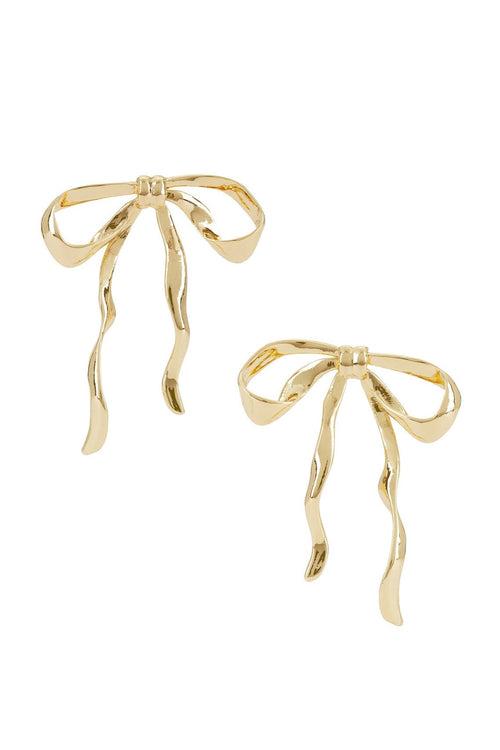 Organic Bow Earrings - 18k Gold Plated