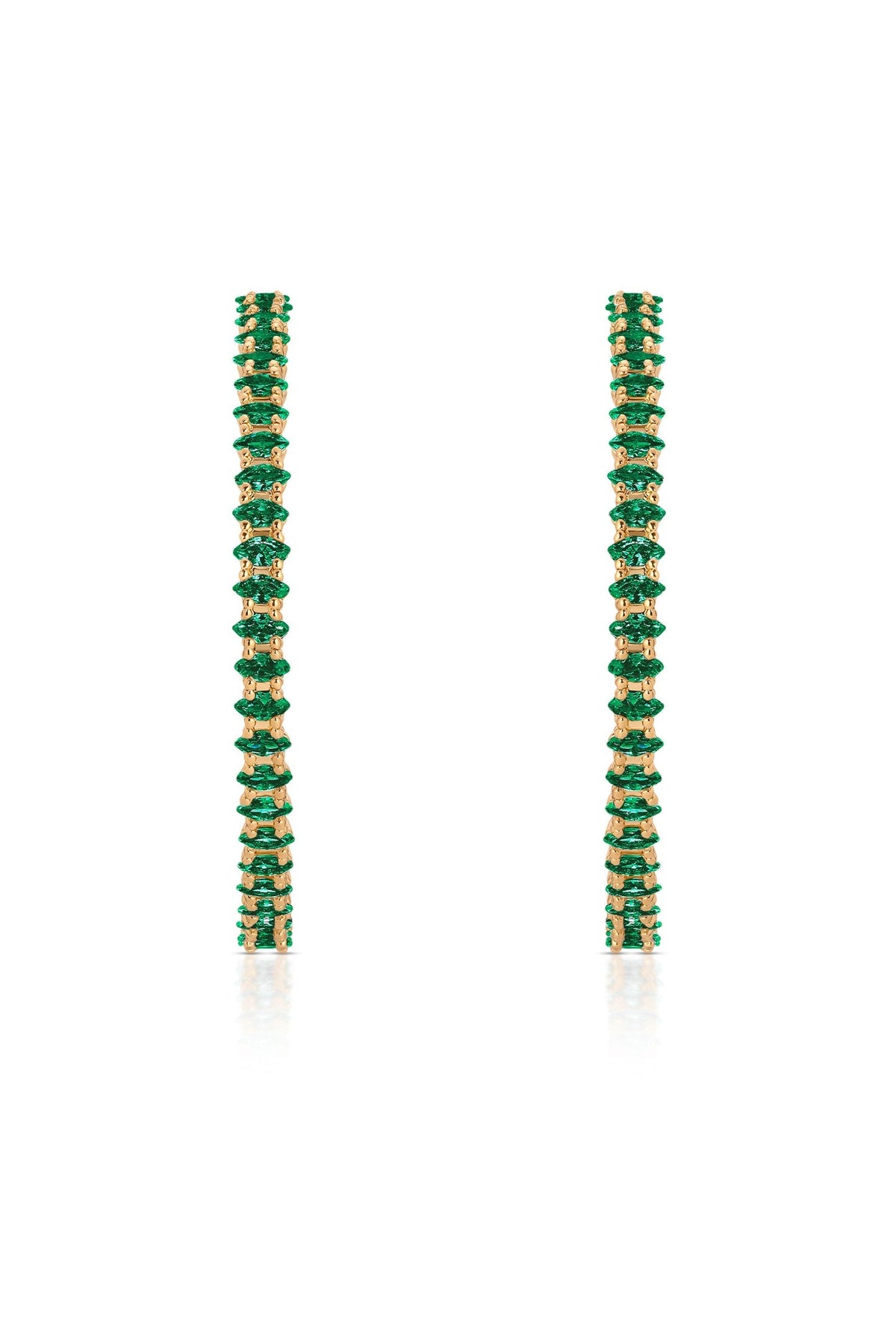 Emerald Marquise Hoop Earrings