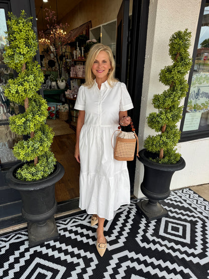 Mary Square Jema Dress - White