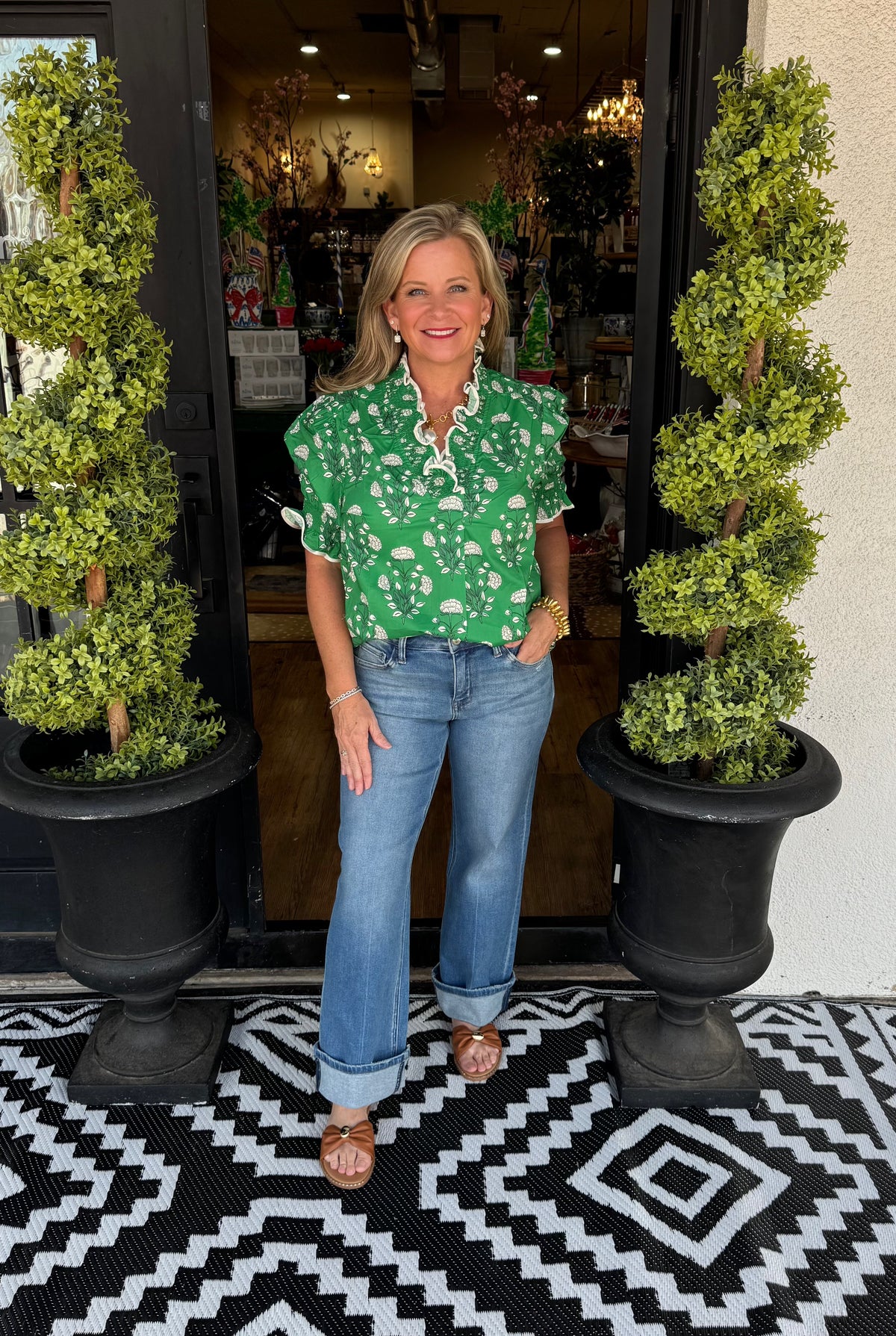 Ofelia Top - Green Mix