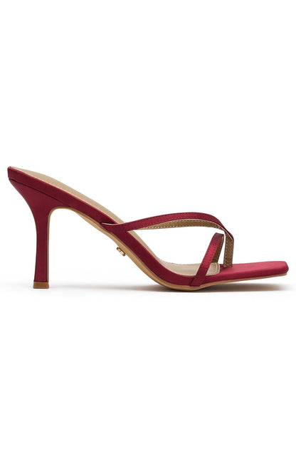 Julietta Heels Burgundy Satin