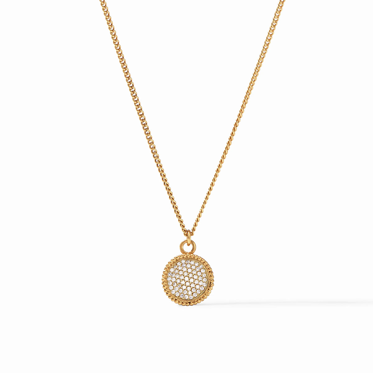 Fleur-de-Lis Solitaire Necklace Pave Cubic Zirconia
