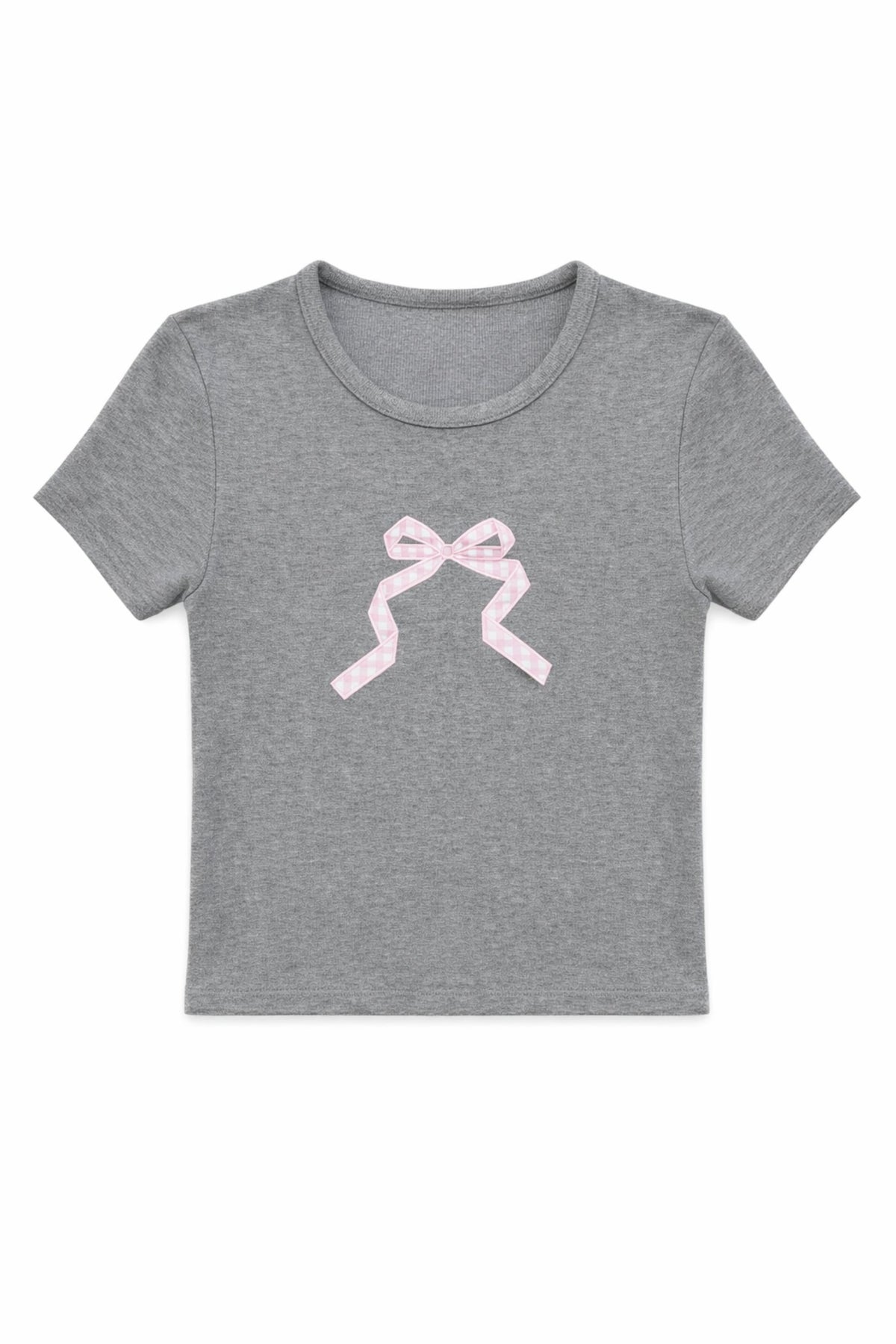 TWEEN GINGHAM BOW TEE