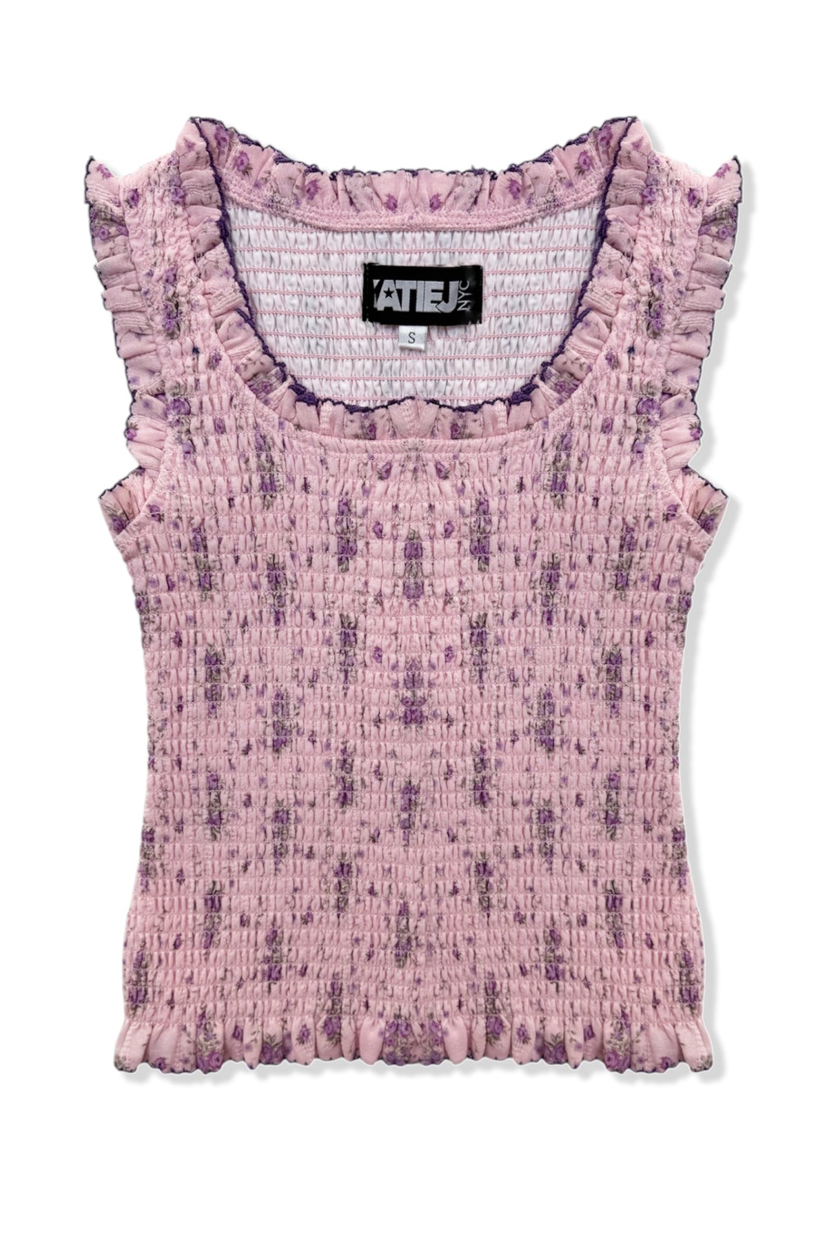 TWEEN HELENA PRINTED SMOCKED TANK TOP - FINAL SALE
