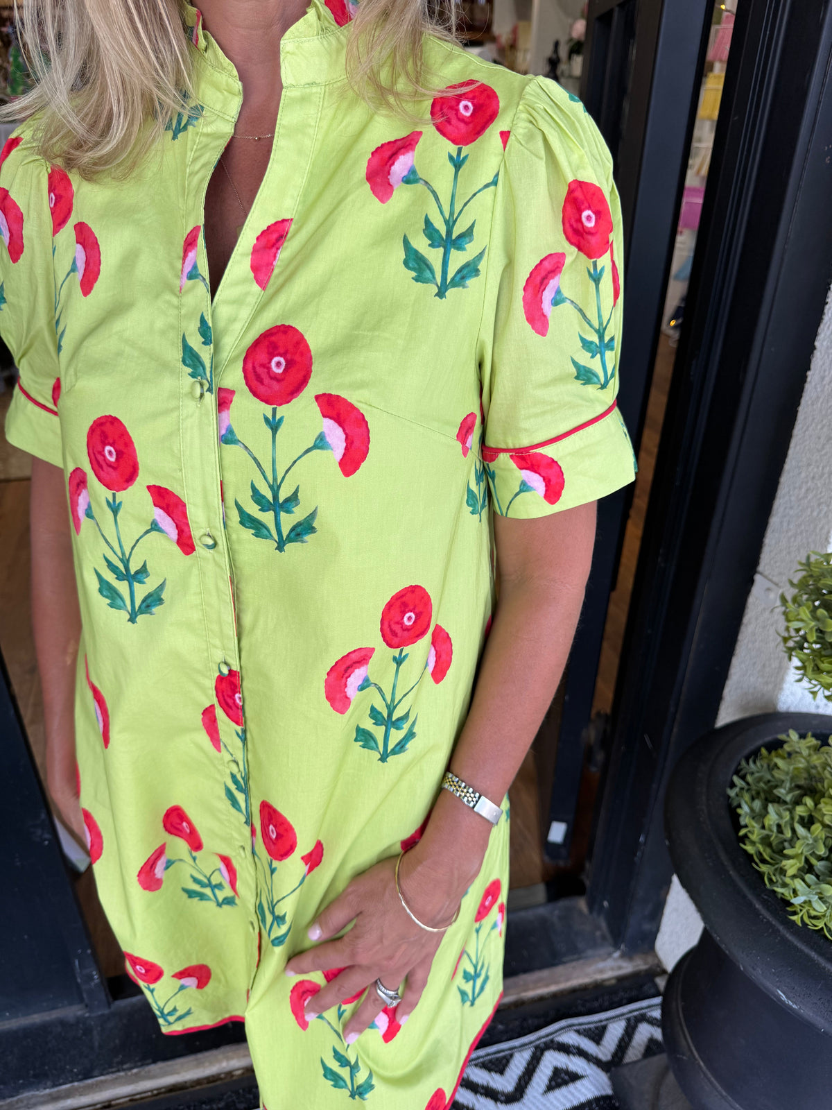 Reese Dress - Lime Green Mix