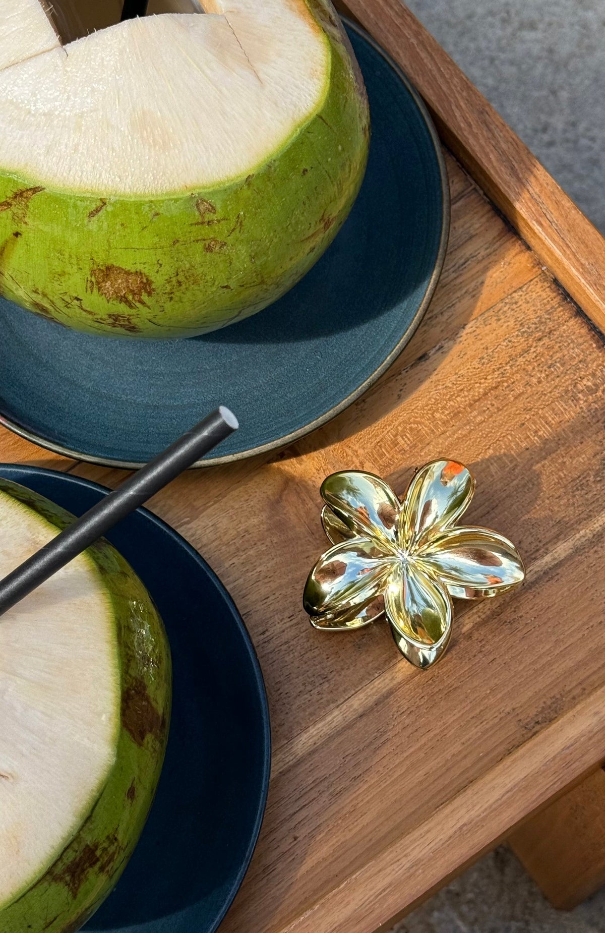 Floral Charm Hair Clip Gold