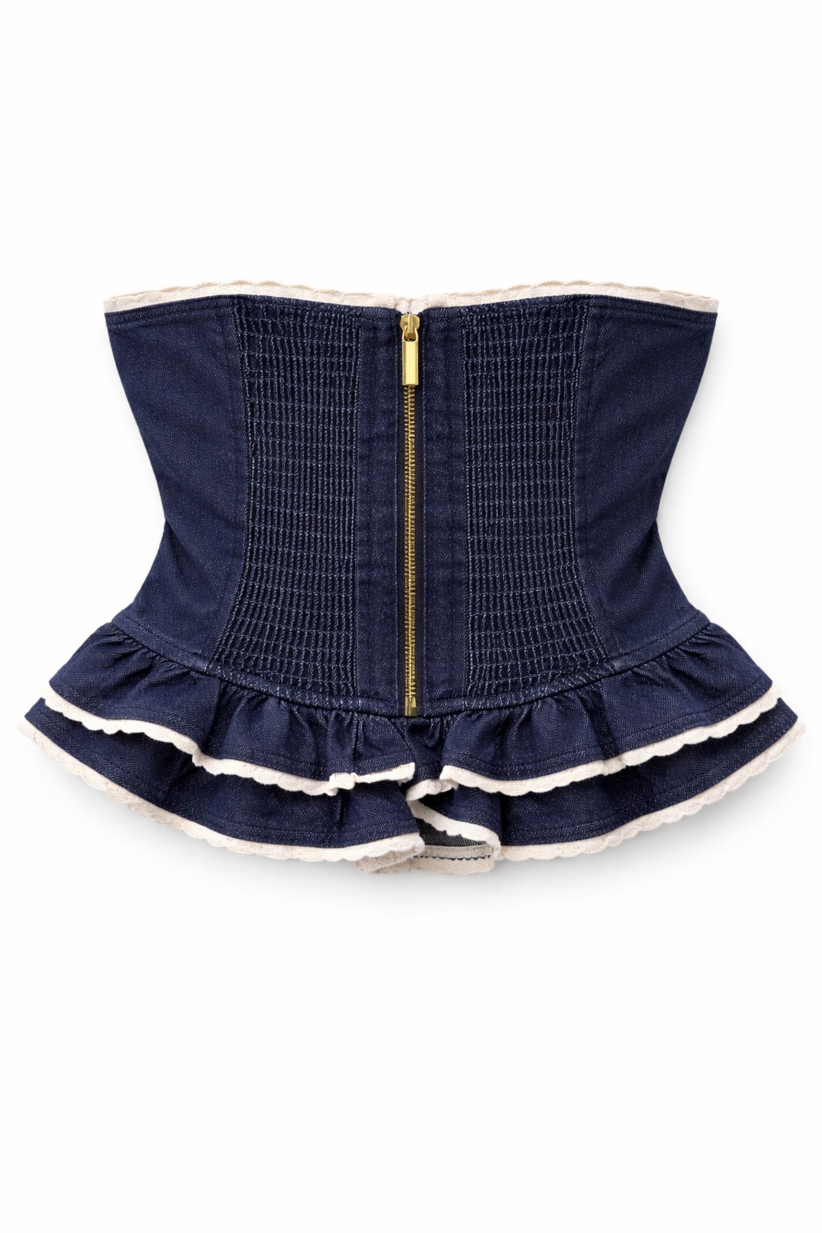 TWEEN KAUAI DENIM LACE TRIM BUSTIER