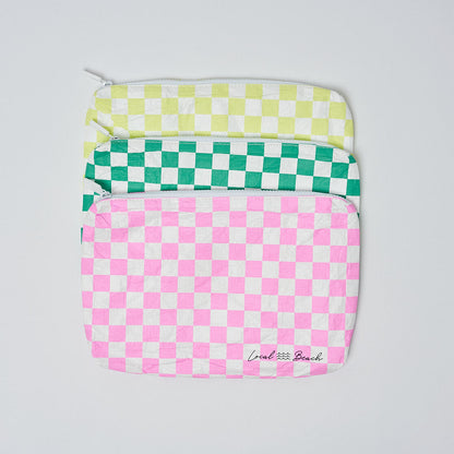 Yellow Checker Water Resistant Pouch