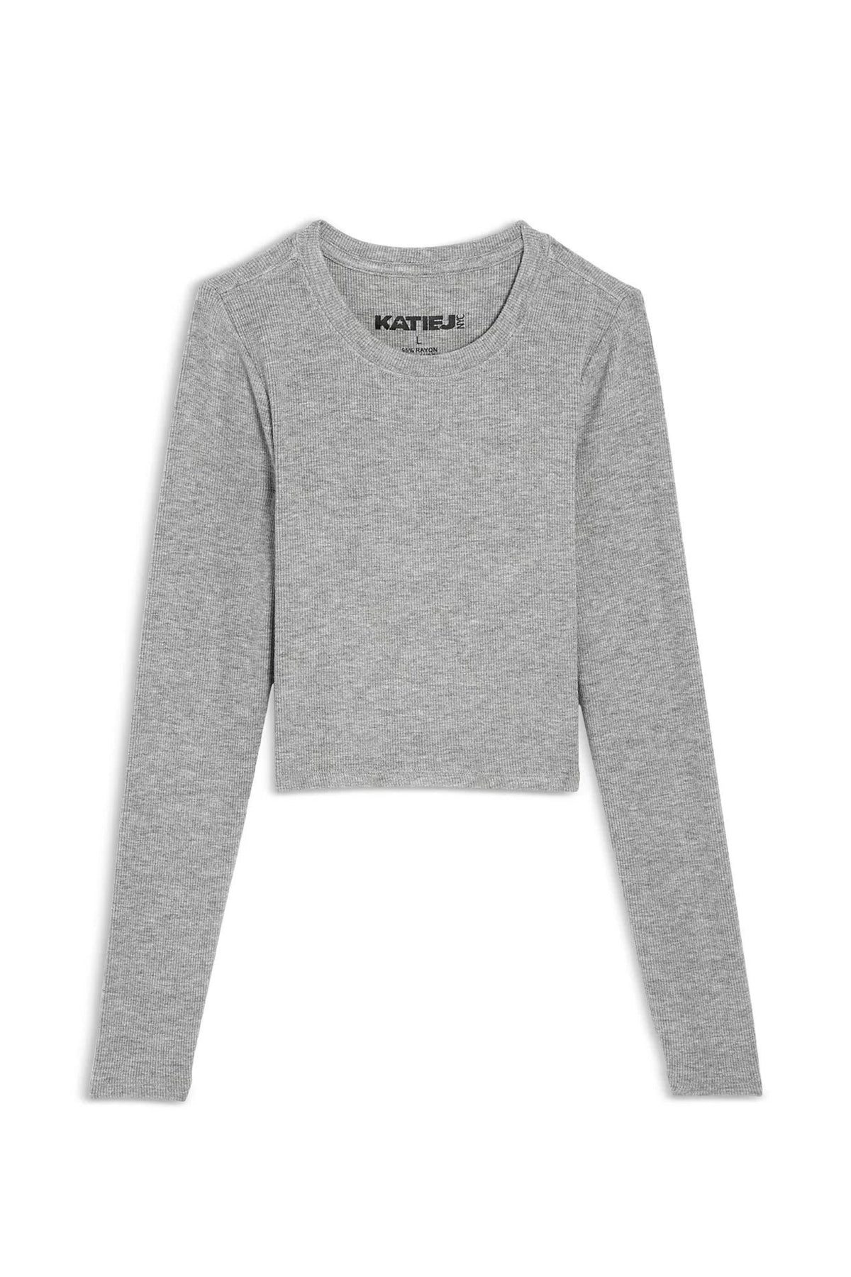 JUNIOR LIVI SOLID RIBBED LONG SLEEVE TEE