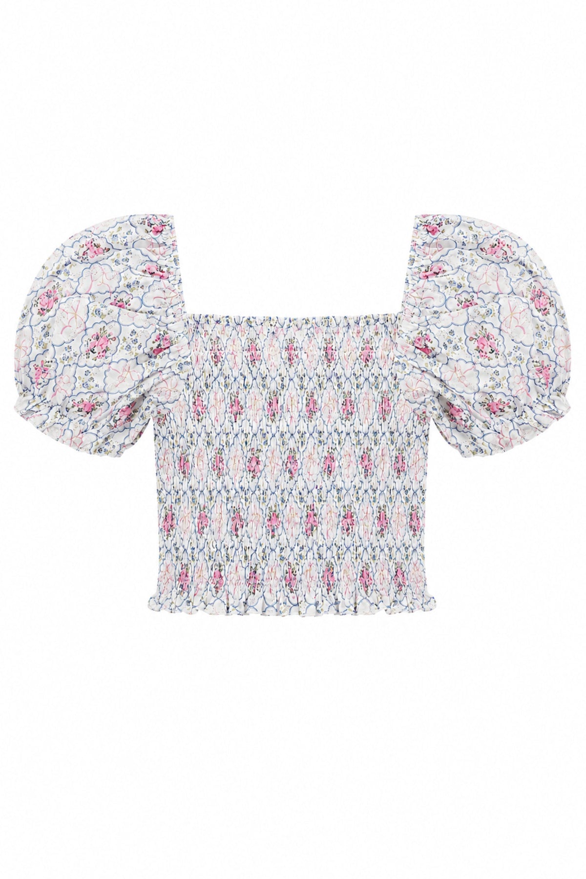 TWEEN MARLEE PRINTED PUFF SLEEVE TOP