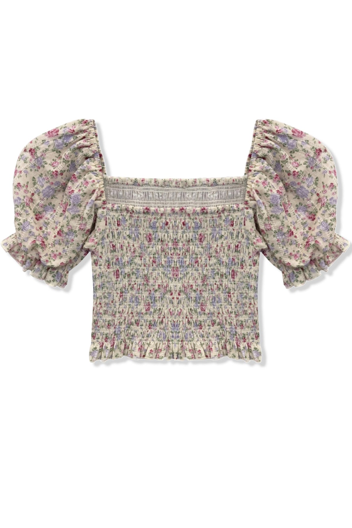 TWEEN MARLEE PRINTED PUFF SLEEVE TOP