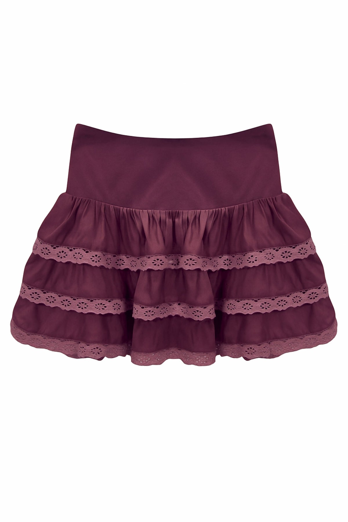 TWEEN MELODY SOLID DROP WAIST LACE TRIM SKIRT