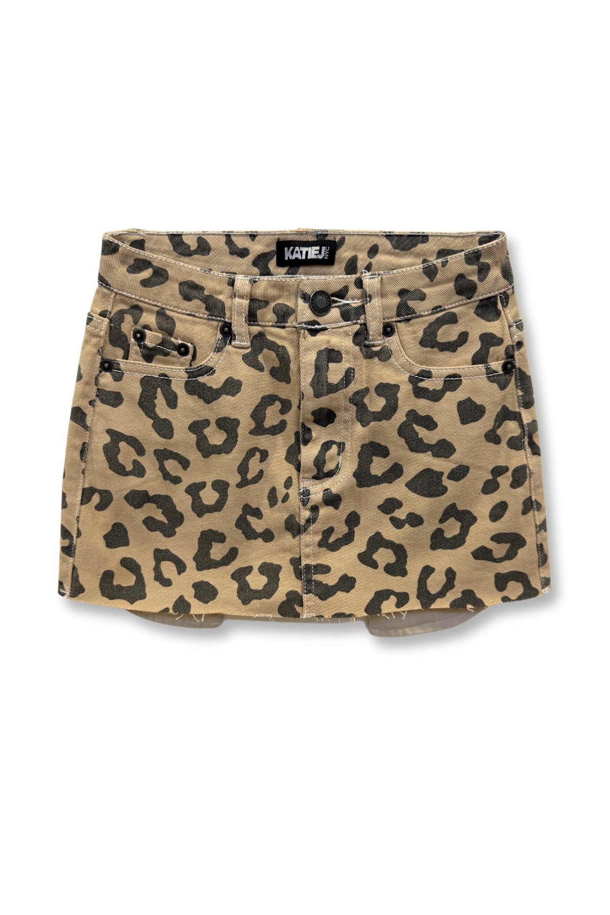 JUNIOR MIAMI PRINTED DENIM SKIRT