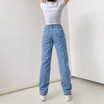 DressBetty - High Waist Print Graffiti Jeans