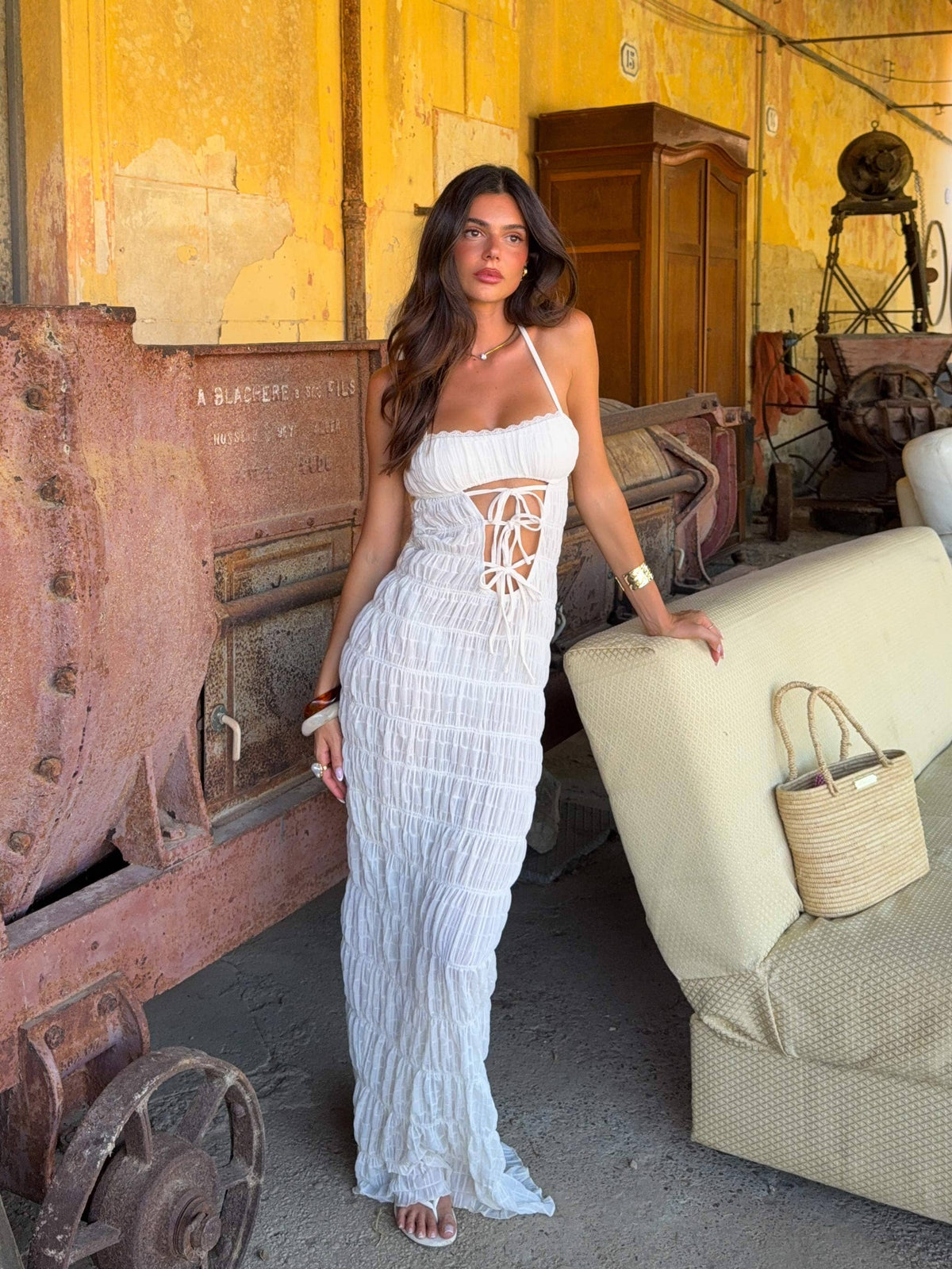 Priane Maxi Dress White