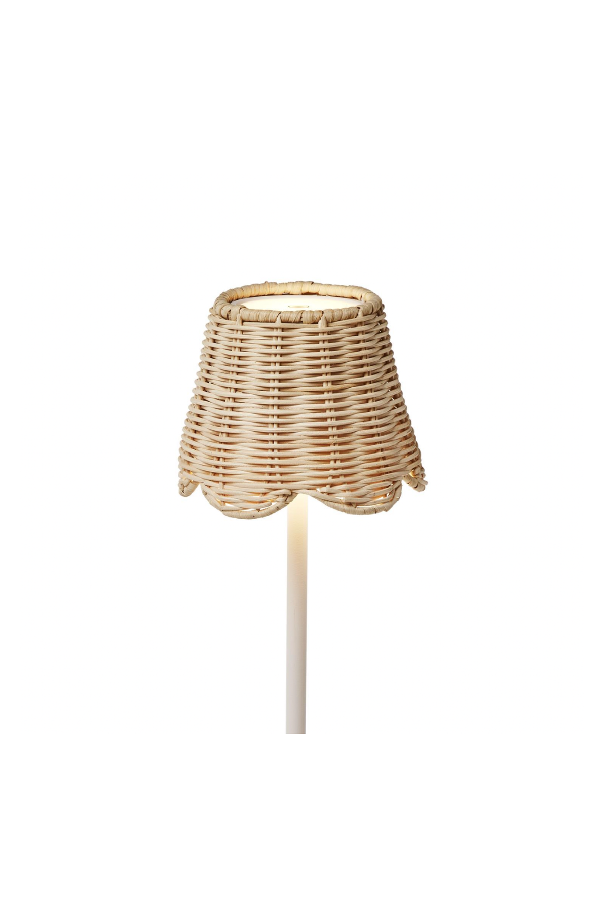 Rattan Lampshade with Scalloped Edge